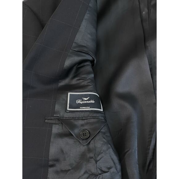 Vintage Faconnable Men’s Sports Jacket 60 Made In Italy Virgin Wool Navy Blue - Picture 3 of 7